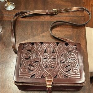 Patricia Nash Brown Leather Crossbody Bag